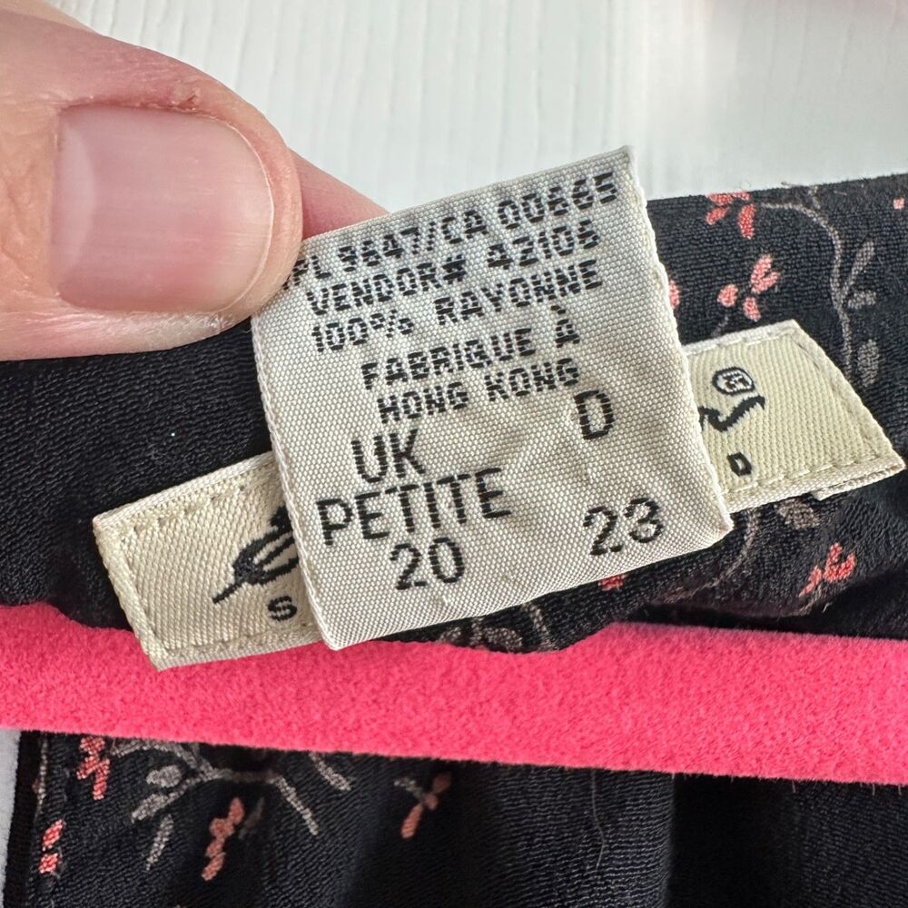 Eddie Bauer Black Floral Midi Dress Petite 16 Romantic Sleeveless y2k - Picture 5 of 5